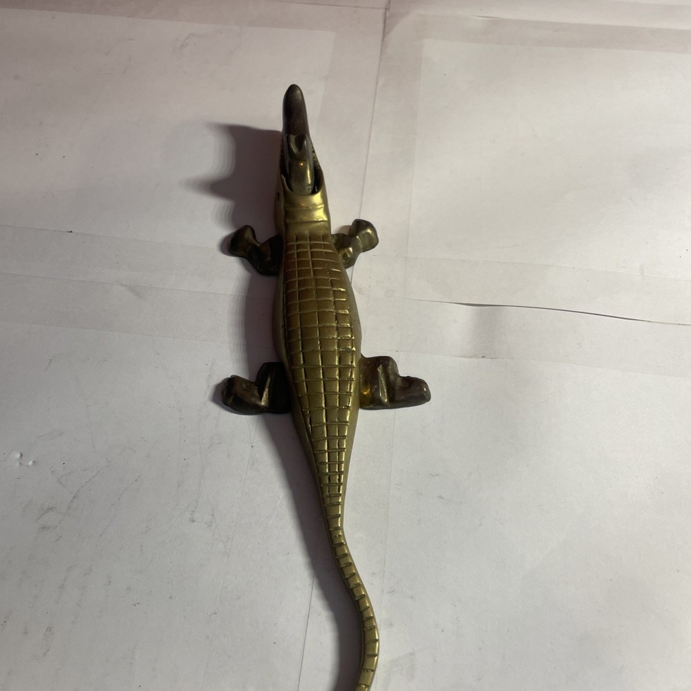 Broken Vintage Brass Alligator Nutcracker