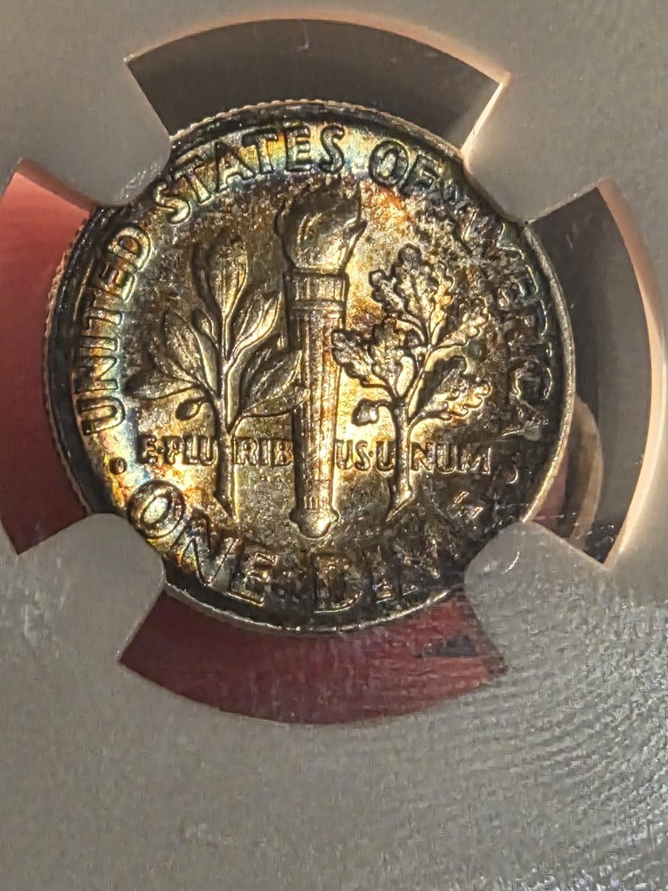 1961 10c Dime NGC MS64 Toned
