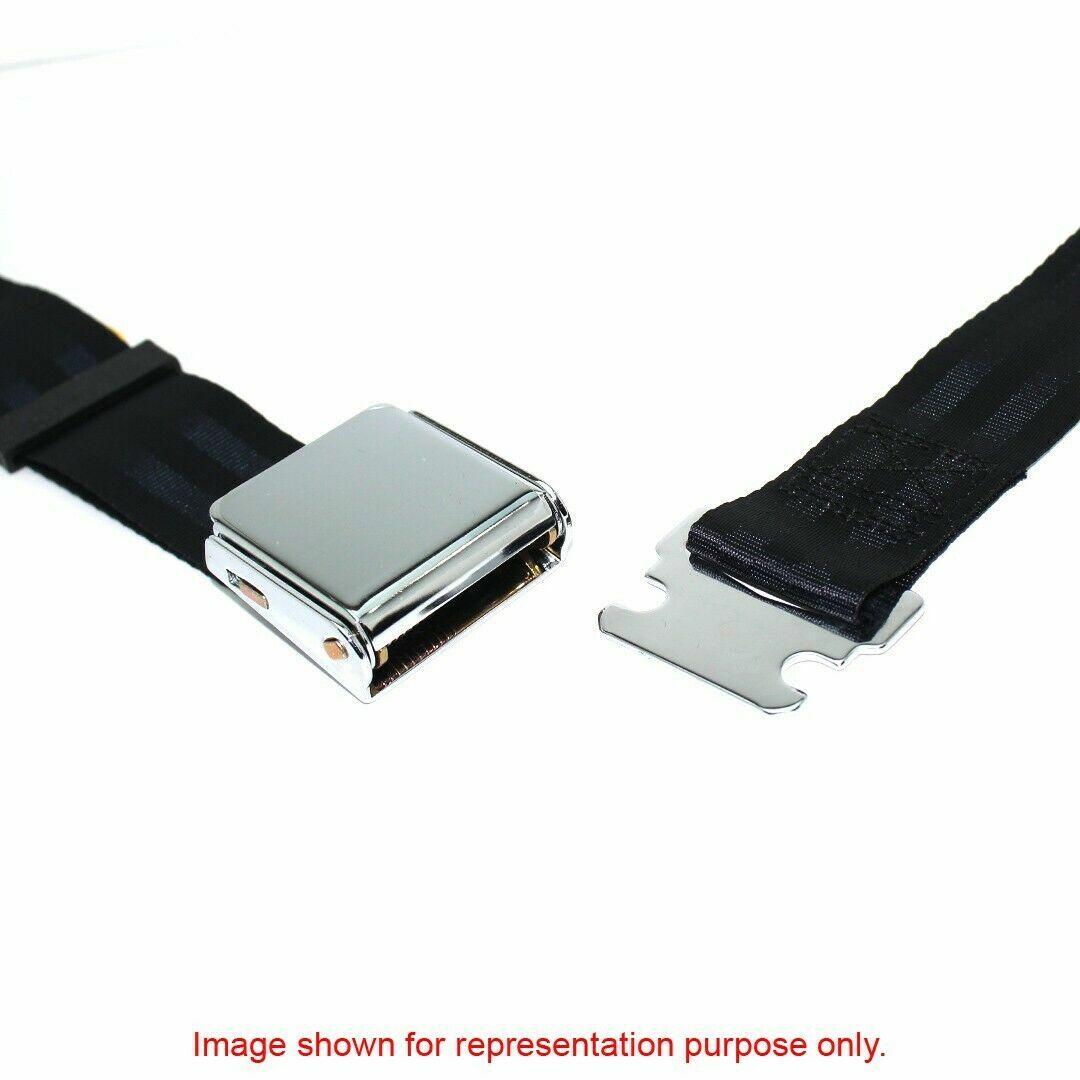 RetroBelt Black Aviation Lap Seat Belt 60" No Hardware Seatbelt Safety Classic
