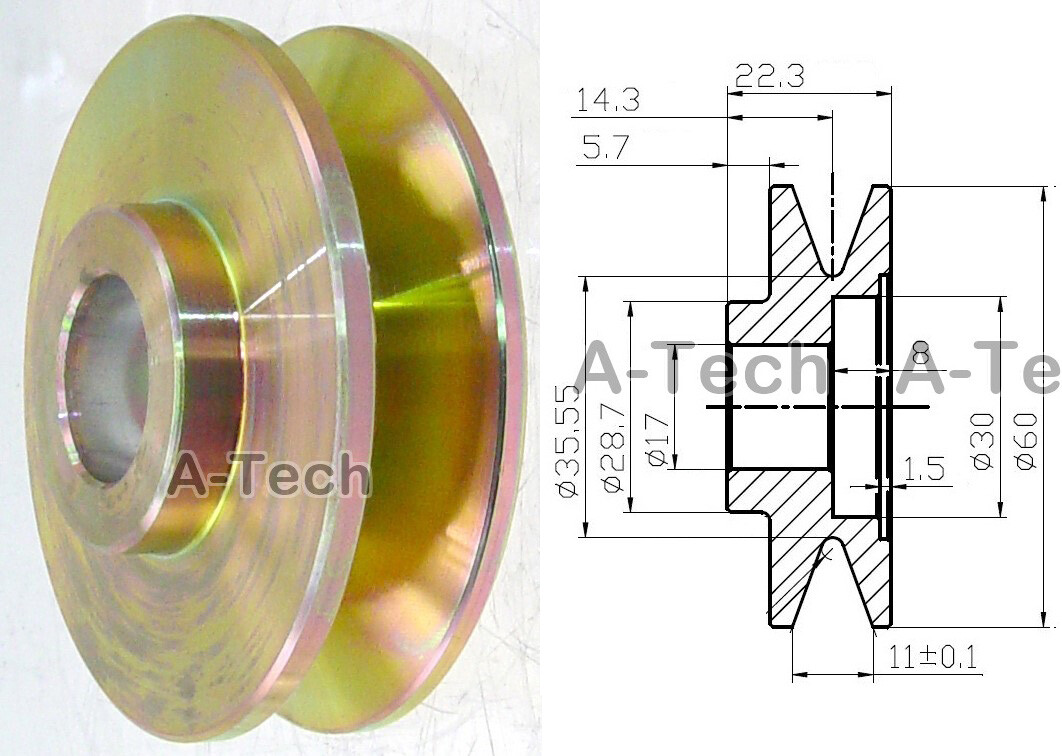 Single Groove Delco Alternator Deep V Belt Pulley 60OD 10.12.15.27SI Ford Chevy