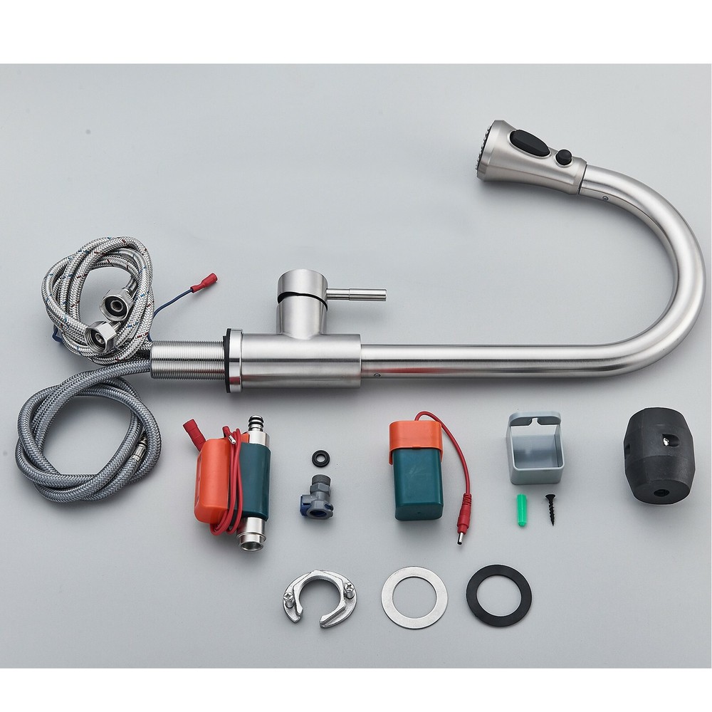 Brushed Nickel Touch sensor Kitchen Sink Faucet Pull Down Sprayer Automatic Taps