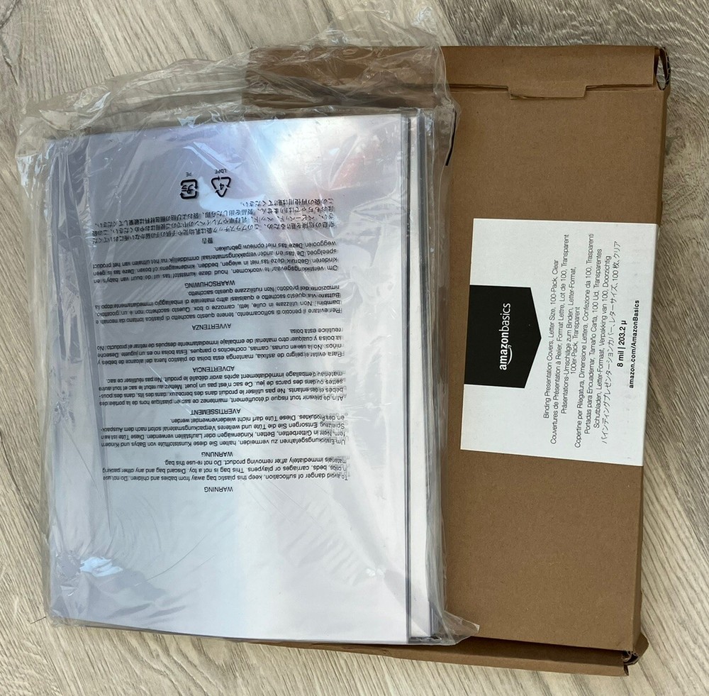 100 Clear Letter Size Binding Presentation Covers AMAZON BASICS Super Deal 🔥