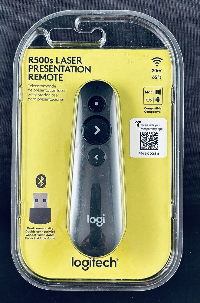 AUTHENTIC LOGITECH R500s LASER WIRELESS PRESENTATION REMOTE #910-006518 NEW