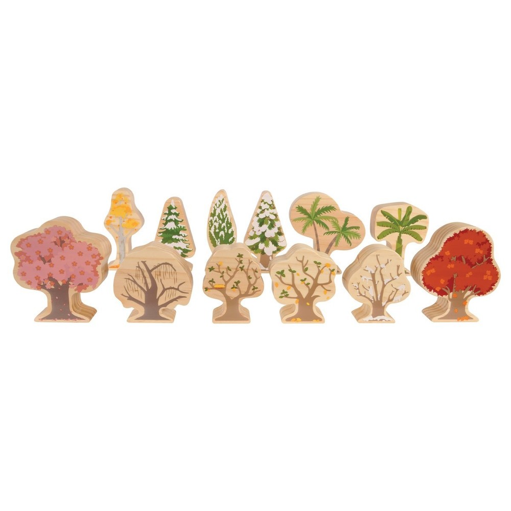 Kaplan Early Learning Four Seasons Wood Trees - Double-Sided