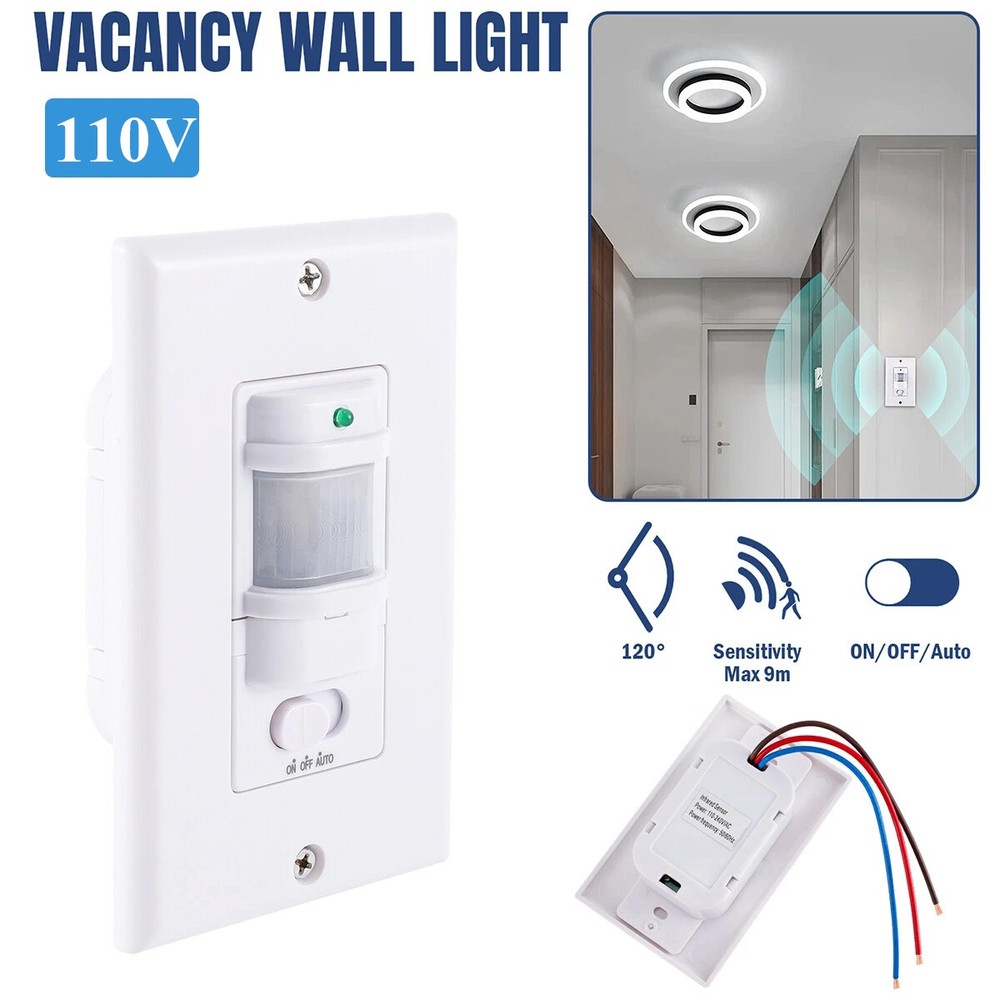 3PC Auto PIR Occupancy Vacancy Motion Sensor Light Switch Auto On/Off Infrared