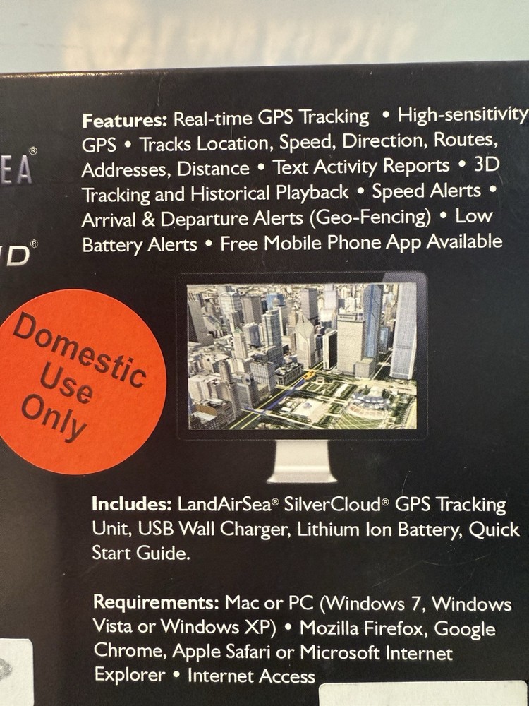 LandAirSea Silver Cloud Mobility Captured Real-Time GPS Tracking System