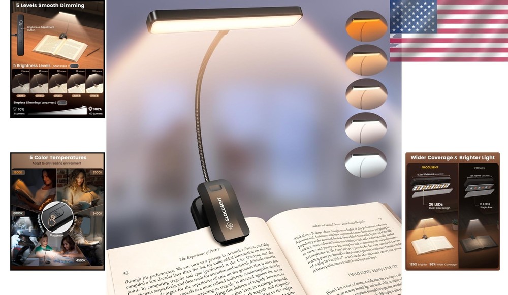 LED Book Lamp with 360° Flexibility