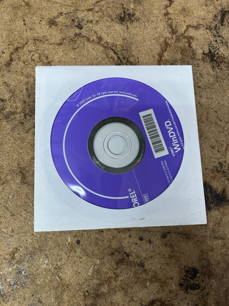 Corel WinDVD Software CD-ROM Disc & Sleeve Player CD 2009 Installation Replace