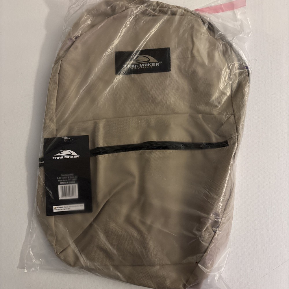Trail maker Classic 17" Backpack with Adjustable Padded Shoulder Straps -Beige
