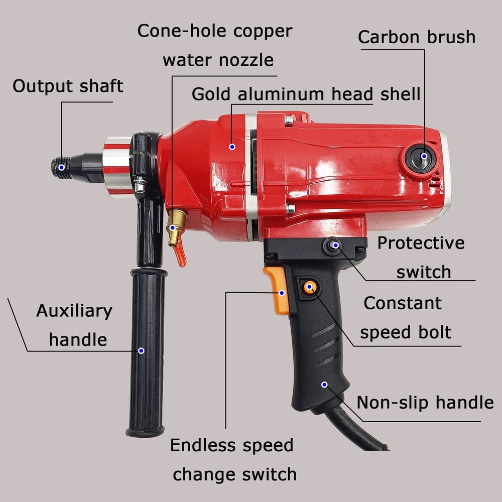 TECHTONGDA 220V Vertical Diamond Core Drill for Construction Industry 2.2KW
