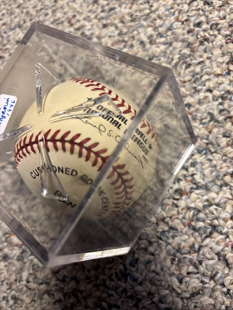 Mike Benjamin Autographed Baseball With Case, Phillies