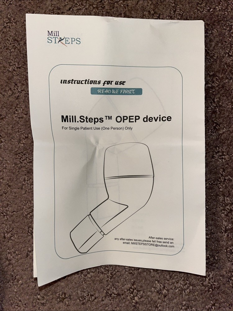 Breathing Exercise Device for Lung Expansion Mucus Relief OPEP Therapy Millsteps