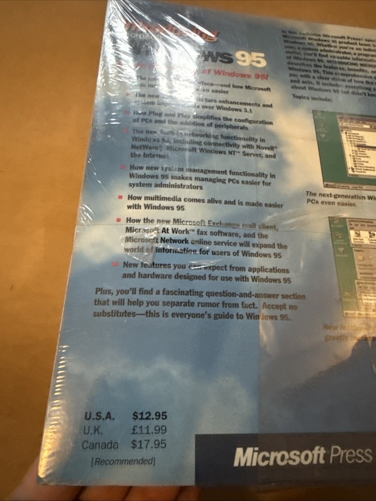 * introducing Windows 95 Software New and Sealed Microsoft Press