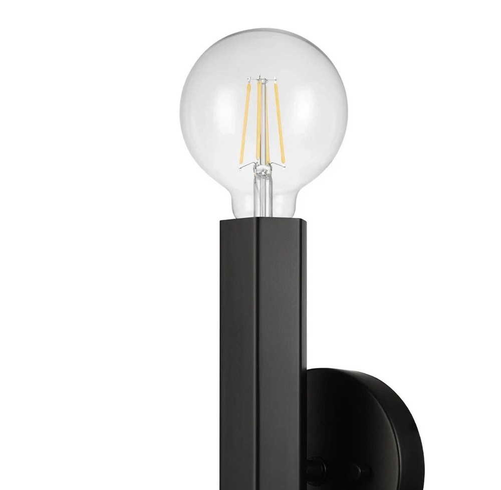 Globe Electric Noah 11 in. 2-Light Matte Black Vanity Light w/Hexagonal Bar