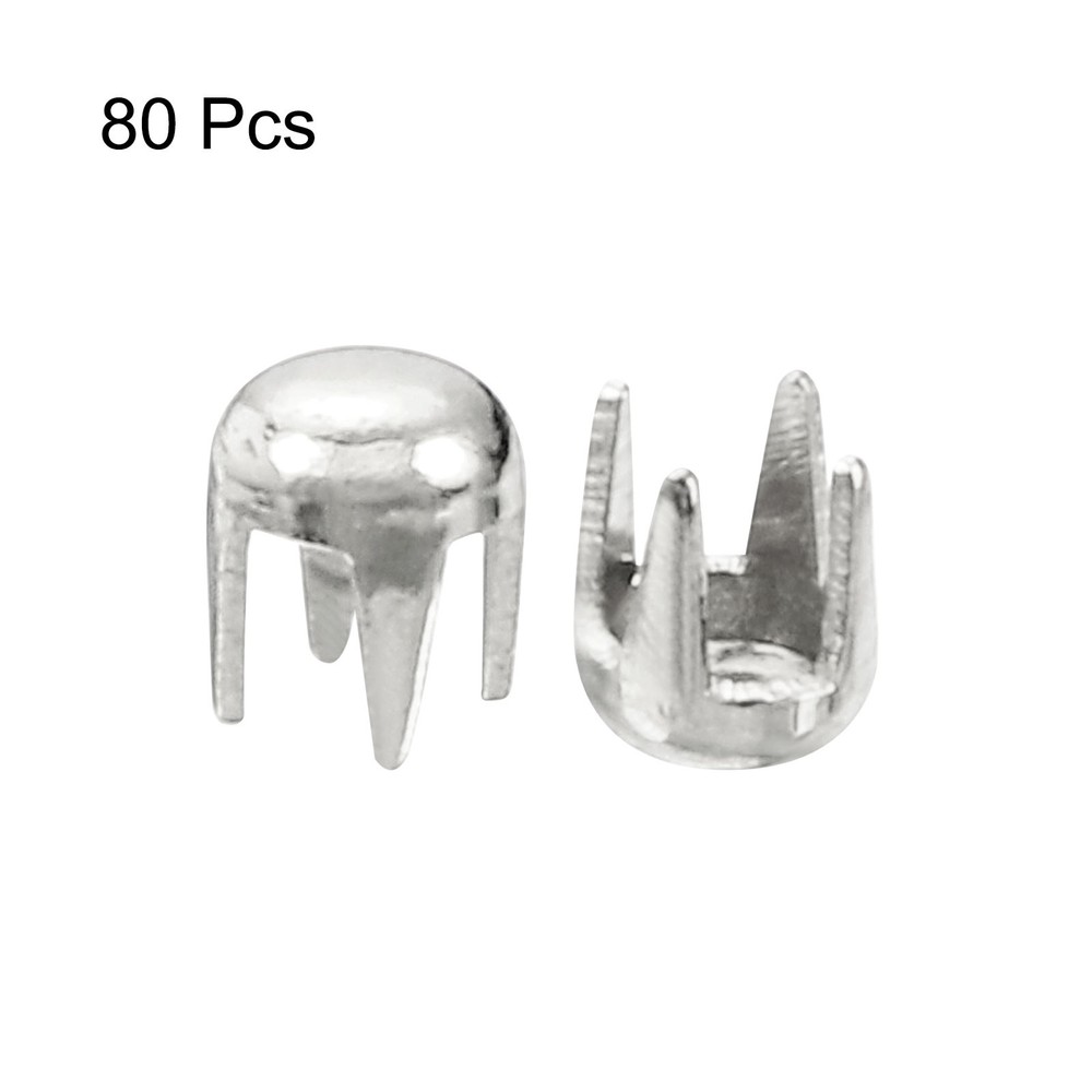 80Pcs Silver 2.5mm Round Dome Rivets for DIY Leather Craft