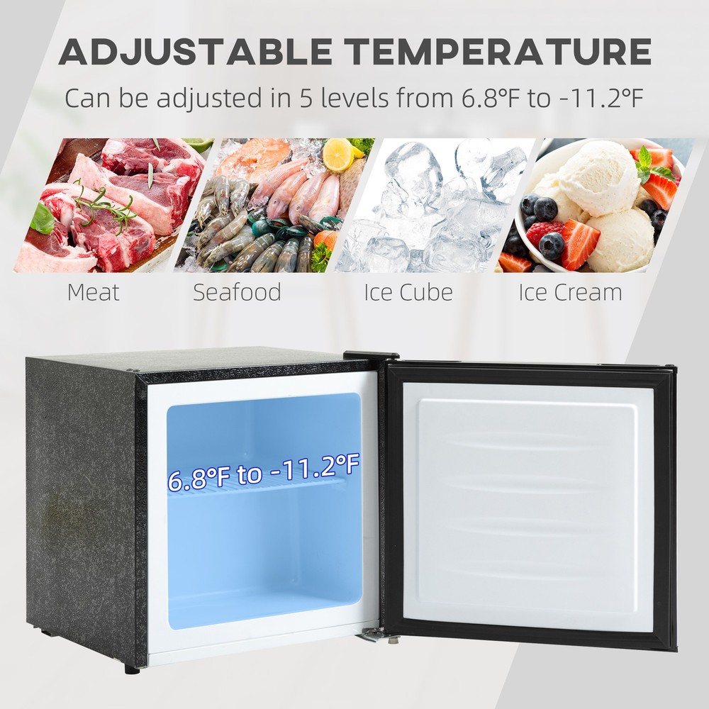 1.1 Cu Ft Mini Freezer Countertop Upright Compact Reversible Door Gray