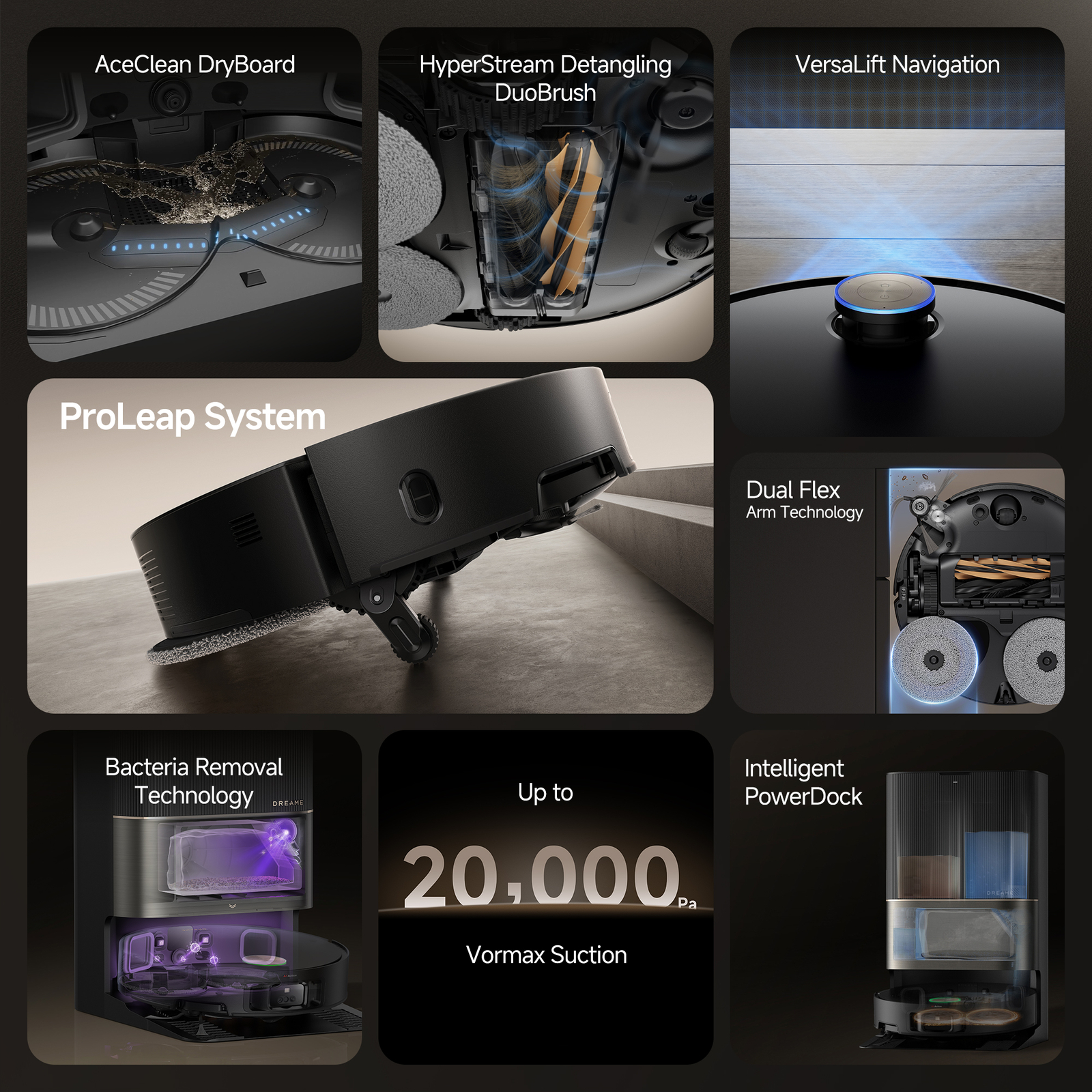 DREAME X50 Ultra Robot Vacuum and Mop 20,000Pa Suction Certified Refurbished