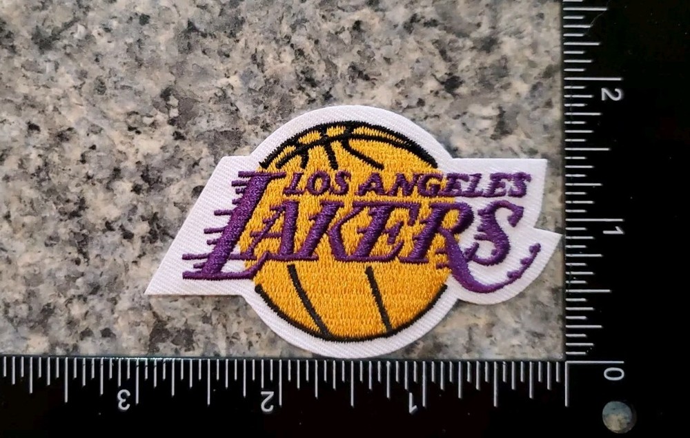 LA Lakers Patch. Embroidered. Iron On Backing. 3"x2"