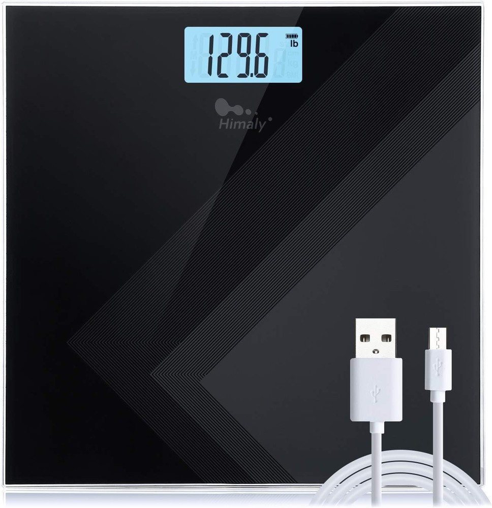 Digital Body Weight Scale, USB Recharable Bathroom Scale with