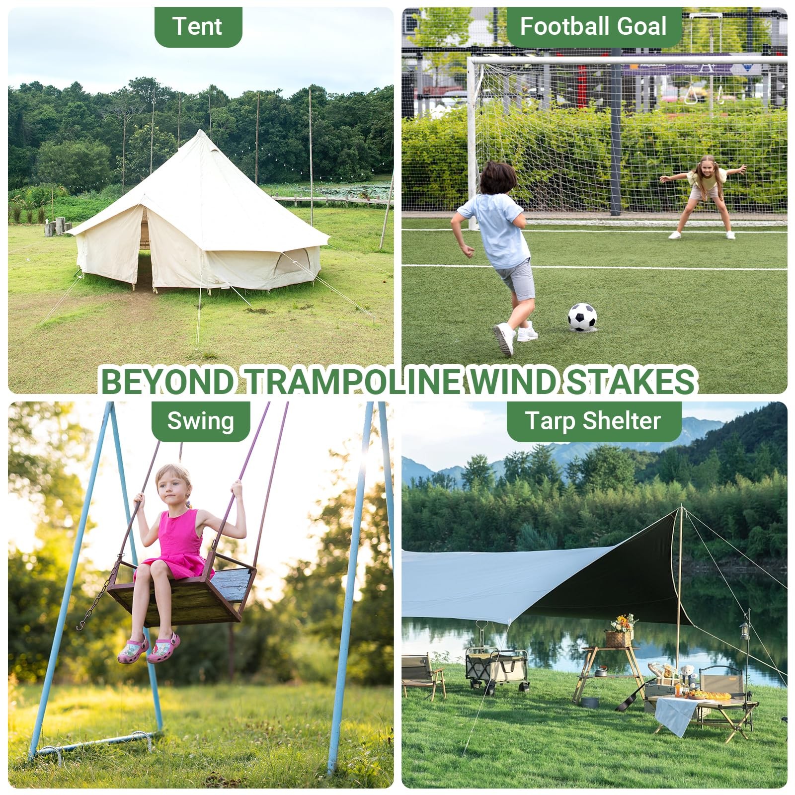 12 INCH 8 Pack Trampoline Stakes, U Shaped Ground Anchors Wind Stakes, Heavy ...