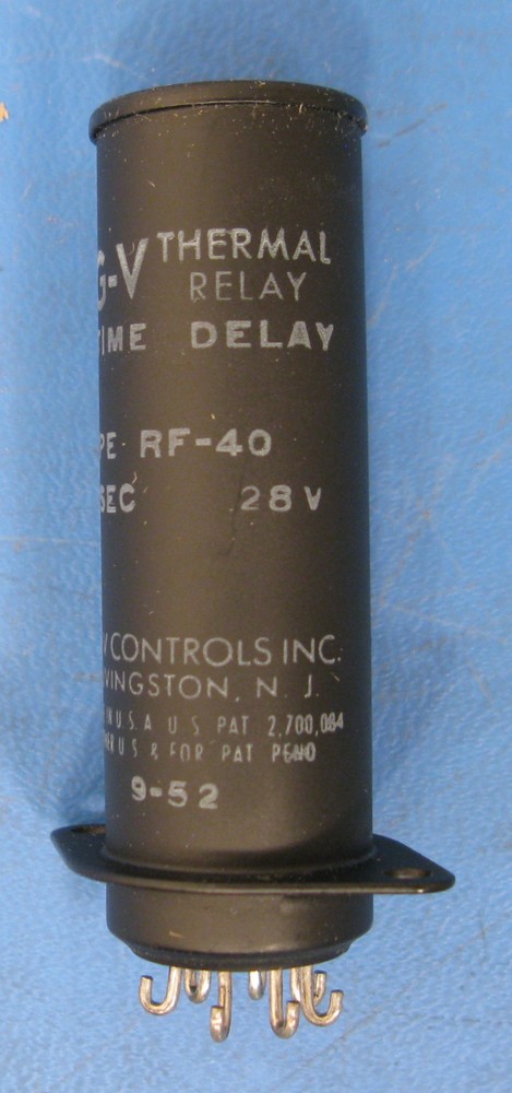 G-V Controls, Inc. Hermitically Sealed Relay 40-SECOND DELAY RF-40-NO-28