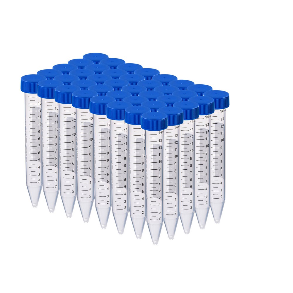 15mL Centrifuge Tubes Flat Top, Plastic Test Tubes, Sterile, Bulk