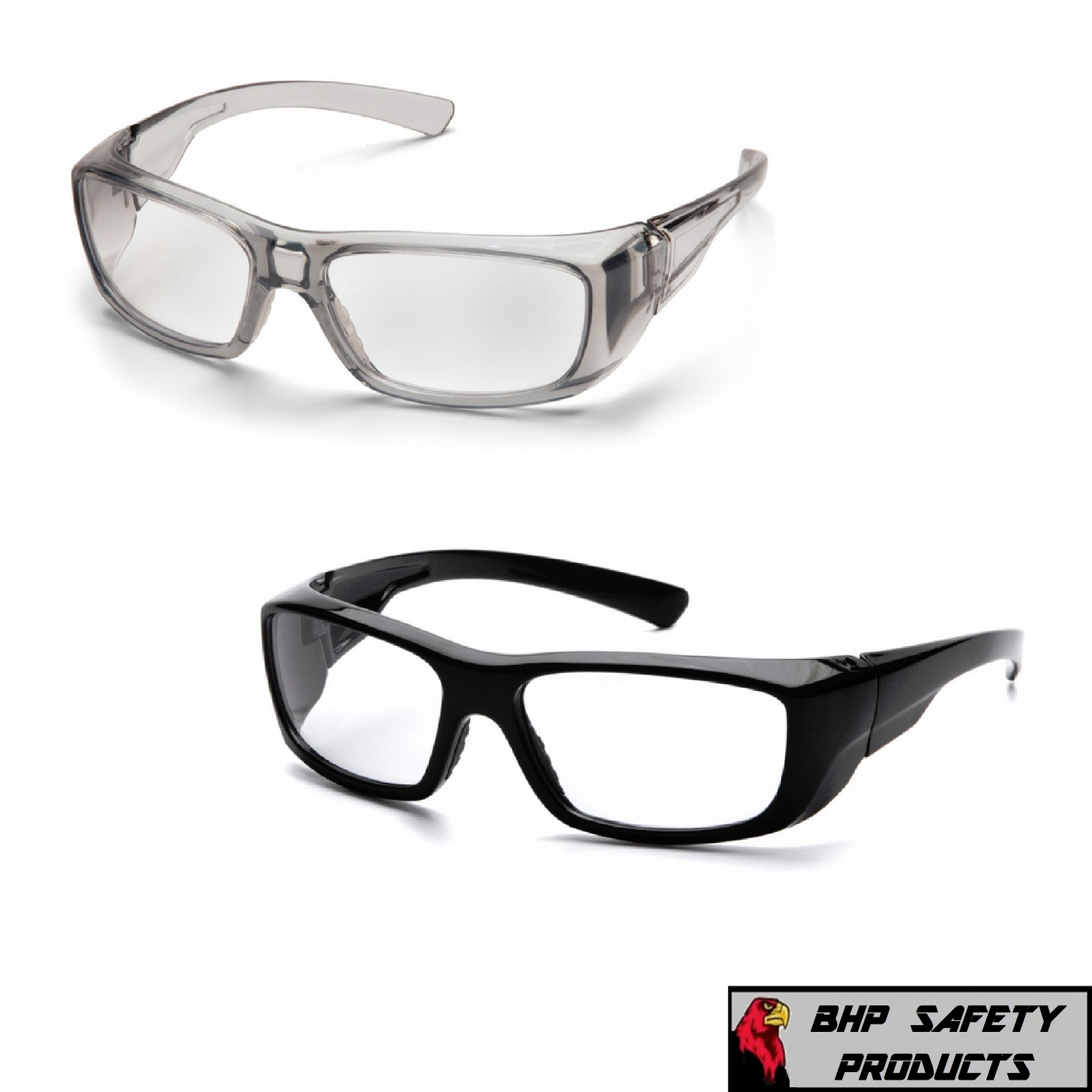 PYRAMEX EMERGE FULL MAGNIFYING READER SAFETY GLASSES GRAY OR BLACK FRAMES Z87+