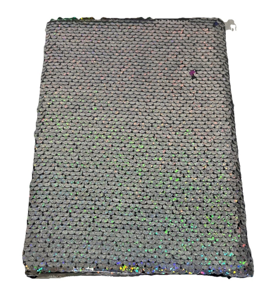 Afro Unicorn Shimmering Silver Sequins Journal