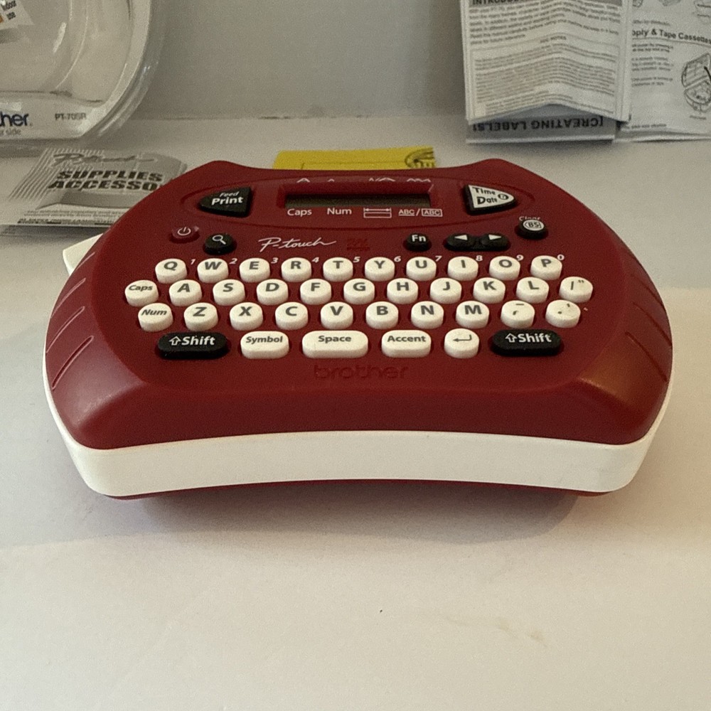 Brother P-Touch PT-70 Label Maker Printer Red Tested