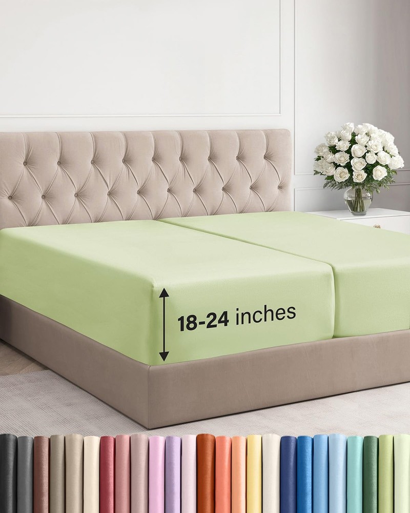 Extra Deep Split King Fitted Sheet - Hotel Luxury Single Fitted Sheet Only - ...