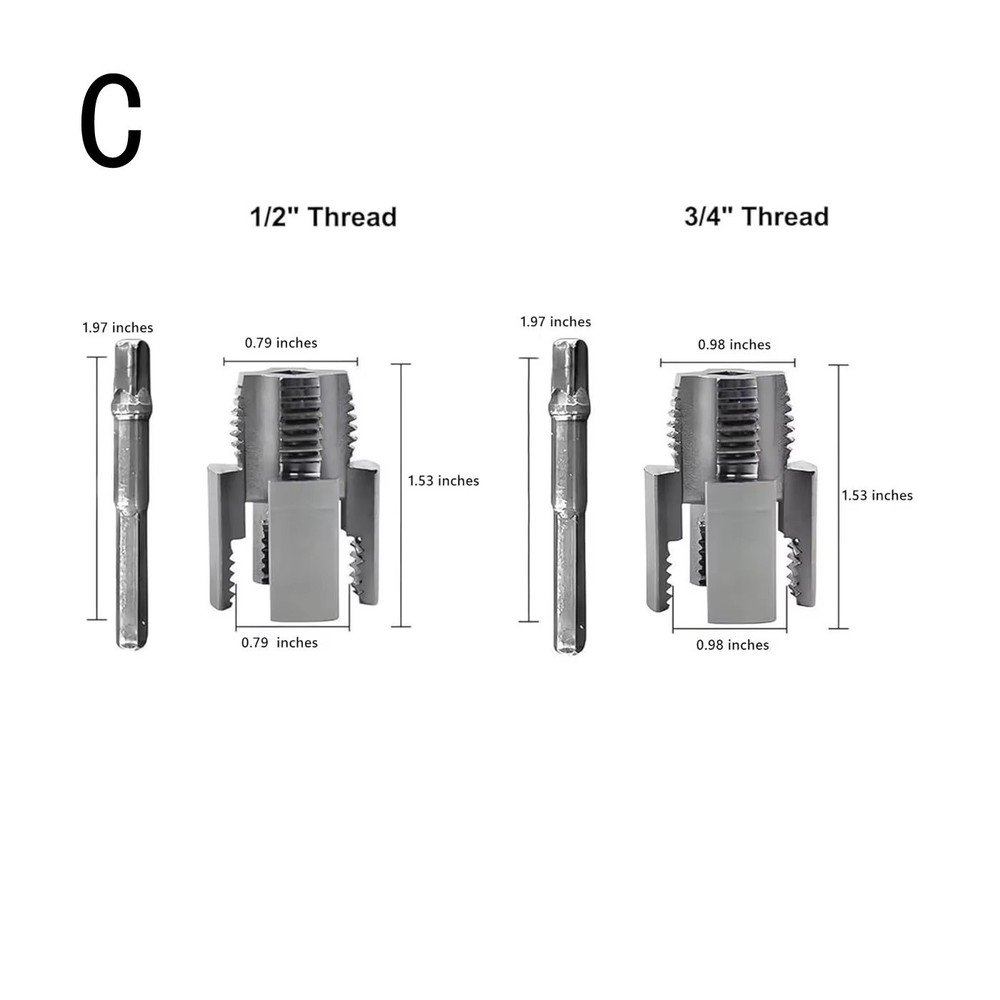 2pcs Integrated Internal & External Pipe Threading-Tool,PVC Pipe Threader Kit