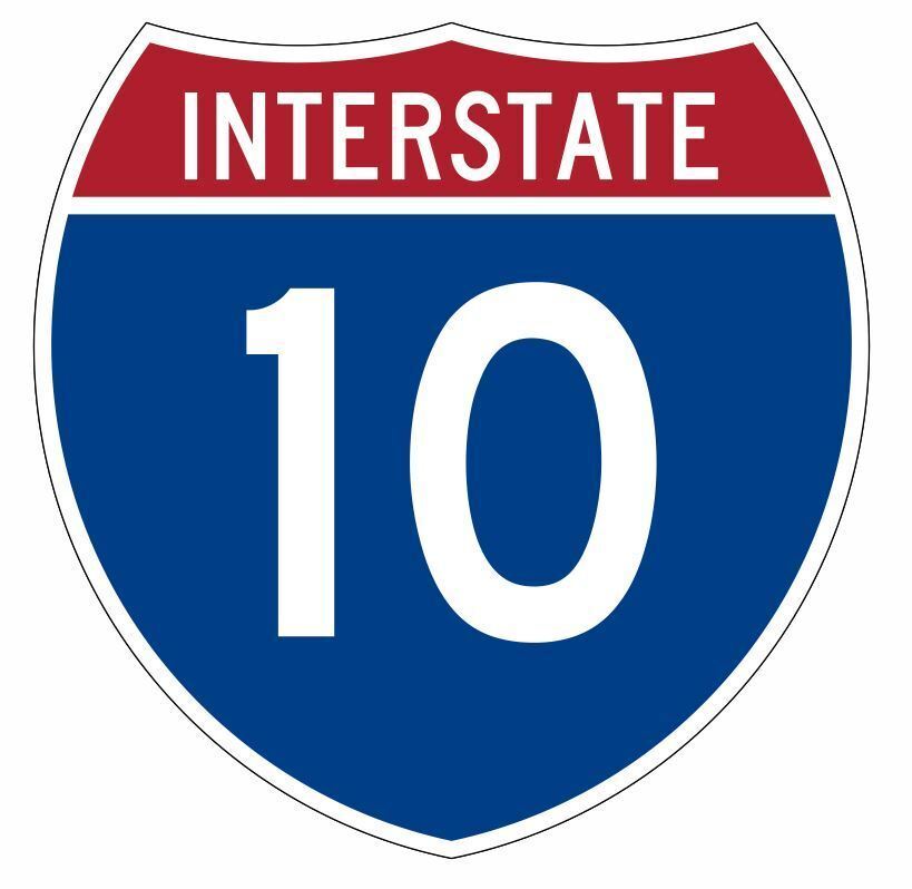 Interstate 10 Sticker Decal