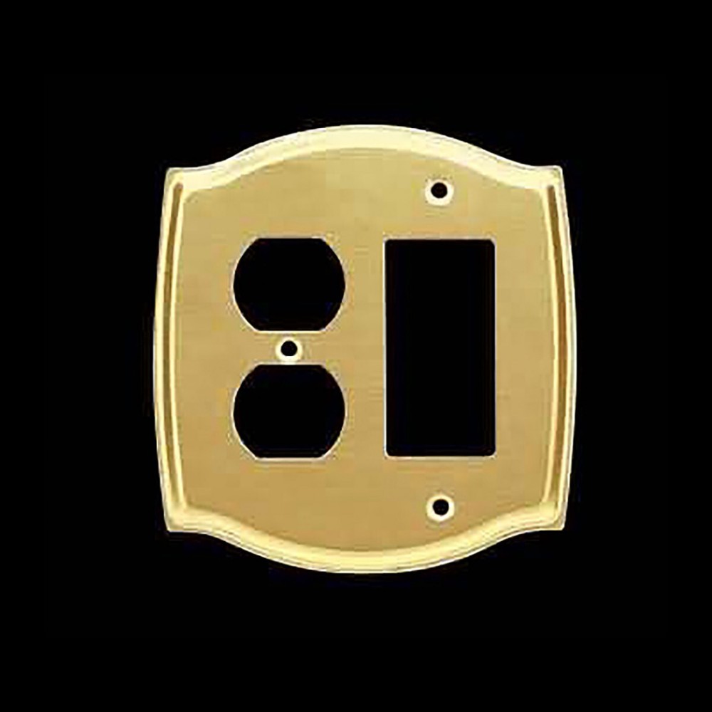 Switchplate Bright Solid Brass GFI & Outlet | Renovator's Supply