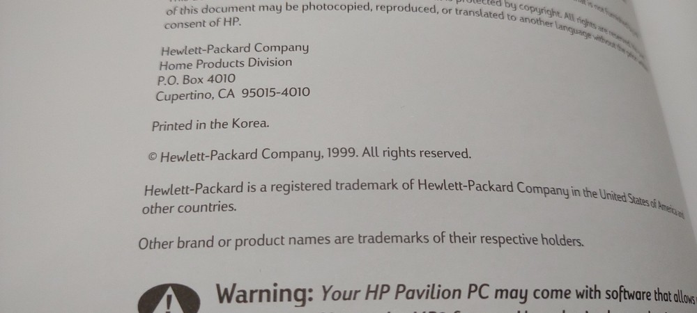 HP Hewlett Packard Pavilion Computer Quick Start Guide Manual Windows 98 Books