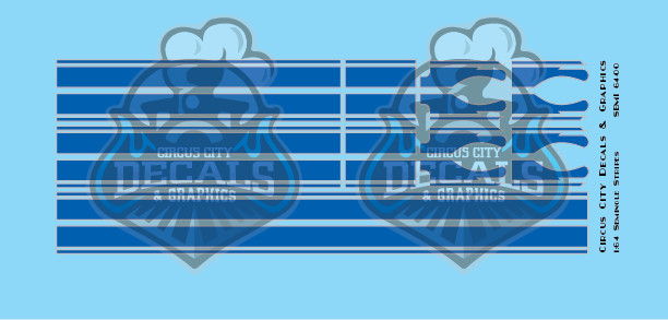 Seminole Stripe Blue/Silver Outline 1:87 Scale