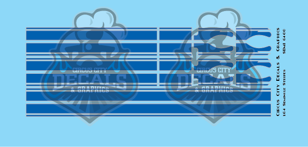 Seminole Stripe Blue/Silver Outline 1:87 Scale