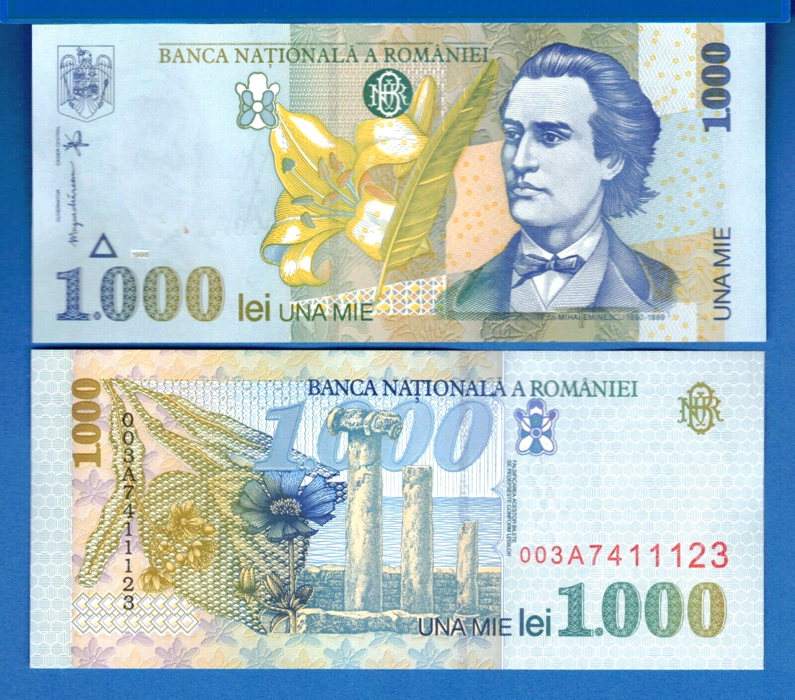 Romania P-106 1000 Lei Year 1998 Uncirculated Banknote