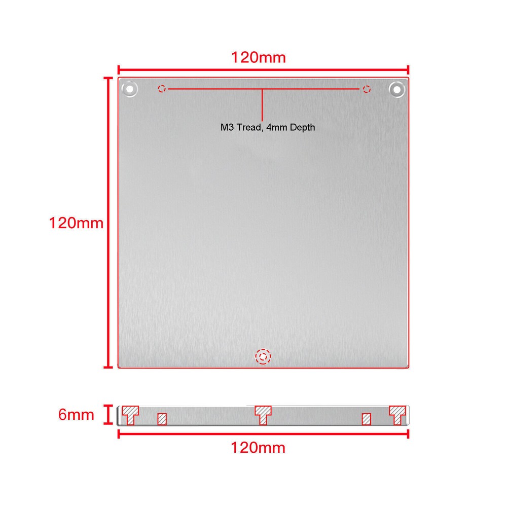 Practical Hotbed Support Aluminum Sheet for Voron 0/0.1 Printer 3D Printer