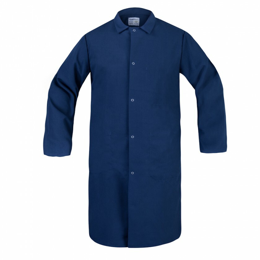 NEW Unisex Butcher Lab Coat Frock Jacket WHITE NAVY LIGHT BLUE SMALL 2X