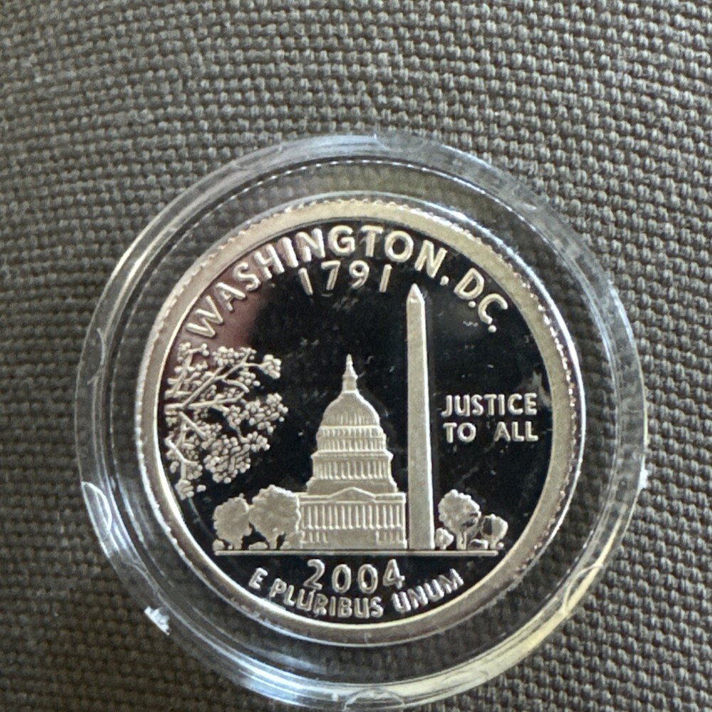 2004-S WASHINGTON DC QUARTER PROOF SILVER CLAD COPY RARE