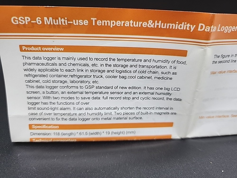 Elitech GSP-6 Temperature Humidity Data Logger - Tested