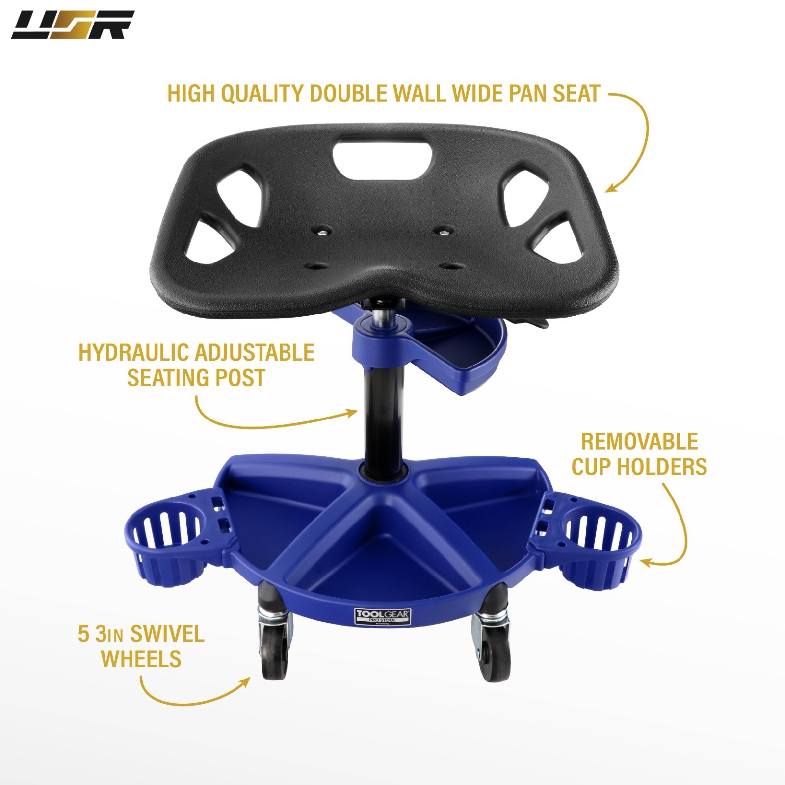 Swivel Shop Stool - 330 lbs max- Adjustable Hight for Mechanic / Detail / Garage