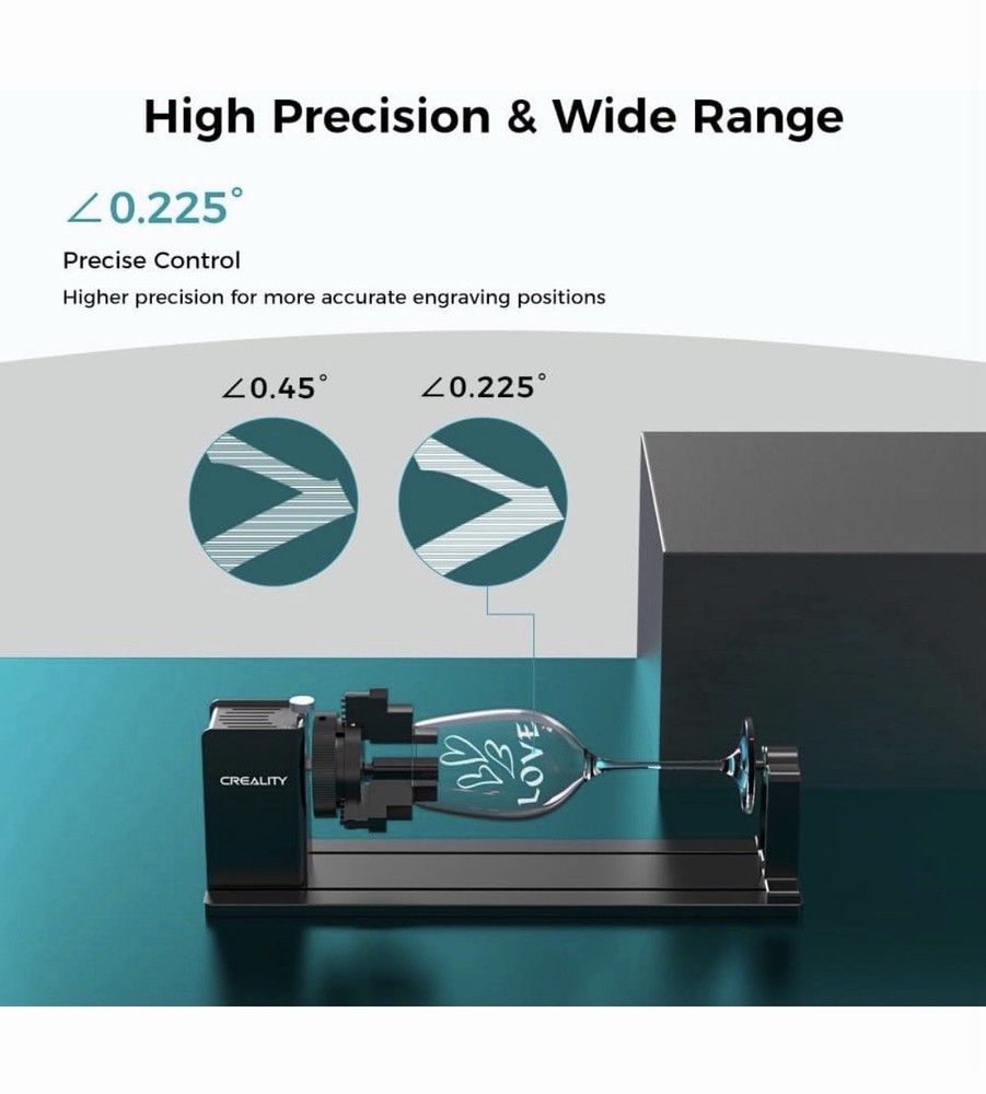 Creality Rotary Kit Pro, Laser Rotary Engraving Roller 4 in 1 Multi-Function