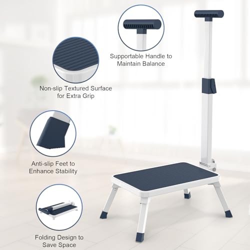 Folding Step Stool, Step Stools with Handle for Foldable step stool with handle