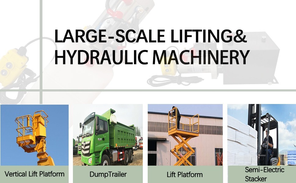 10 Quart Single Acting Hydraulic Pump Dump Trailer DC 12V Unit Pack Power Unit