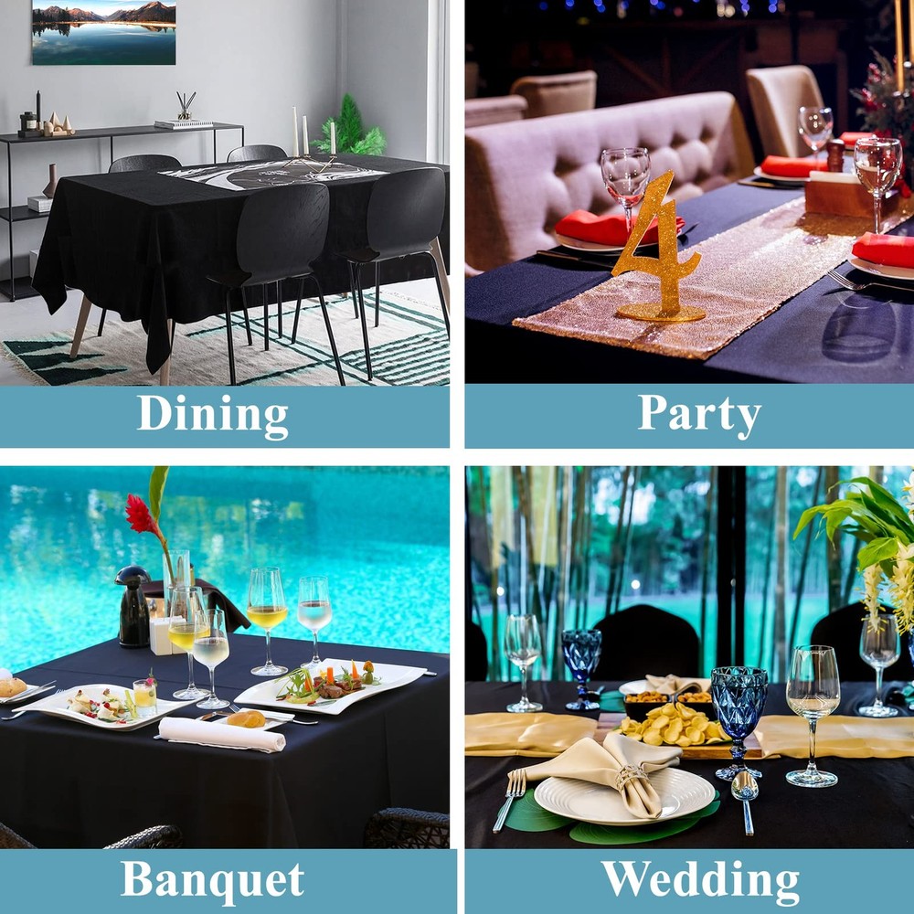 1 Pack Tablecloth 90 * 132inch Rectangle Table Cloth Polyester, Stain Wrinkle...