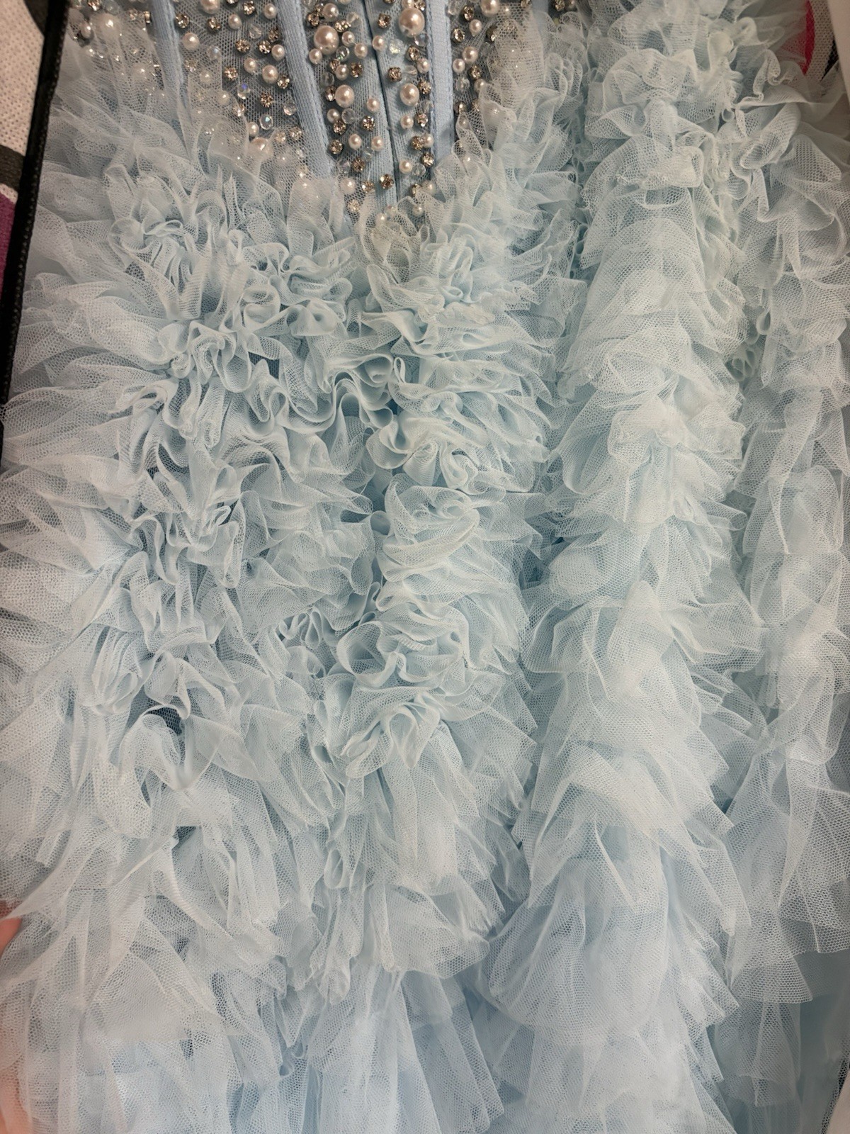 Sherry Hill Gown 55387 Tulle, Feathers Size 00