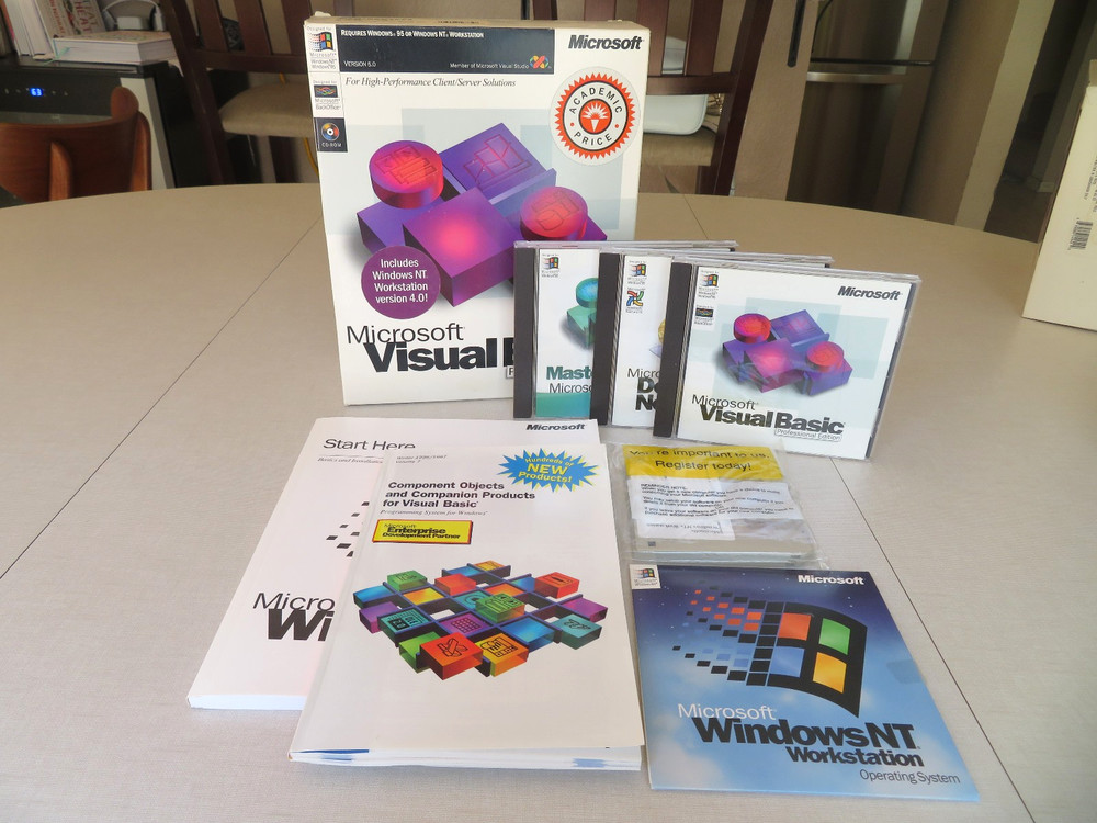 Microsoft Visual Basic 5.0 Professional Edition CD-ROM Software Open Box