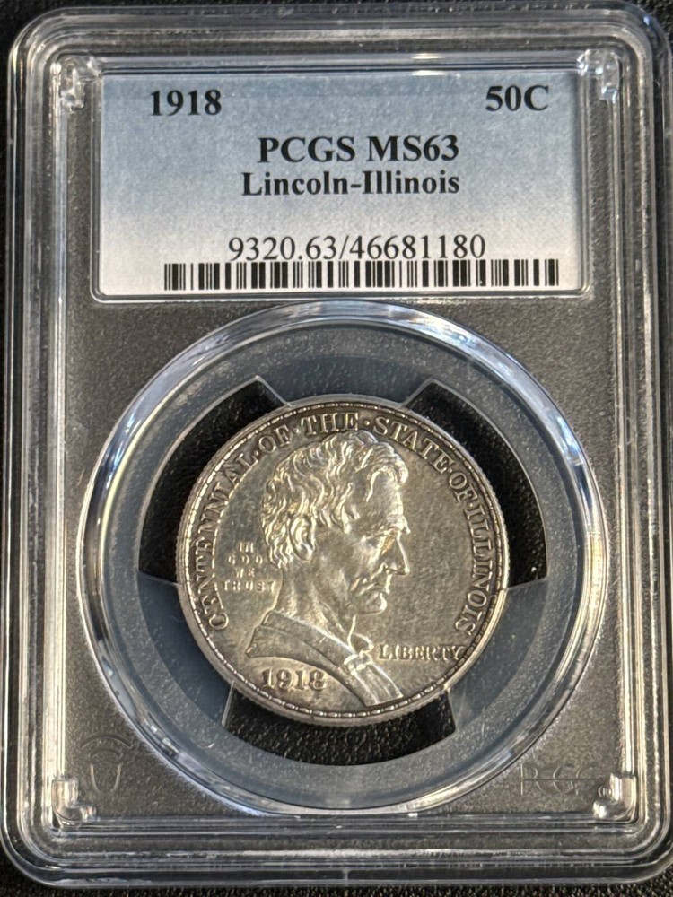1918 Lincoln Commem 50c  PCGS MS-63