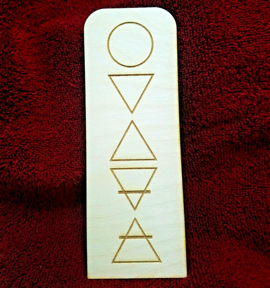 Wiccan / Pagan Altar Tile w/ Elements Engraved on Wood